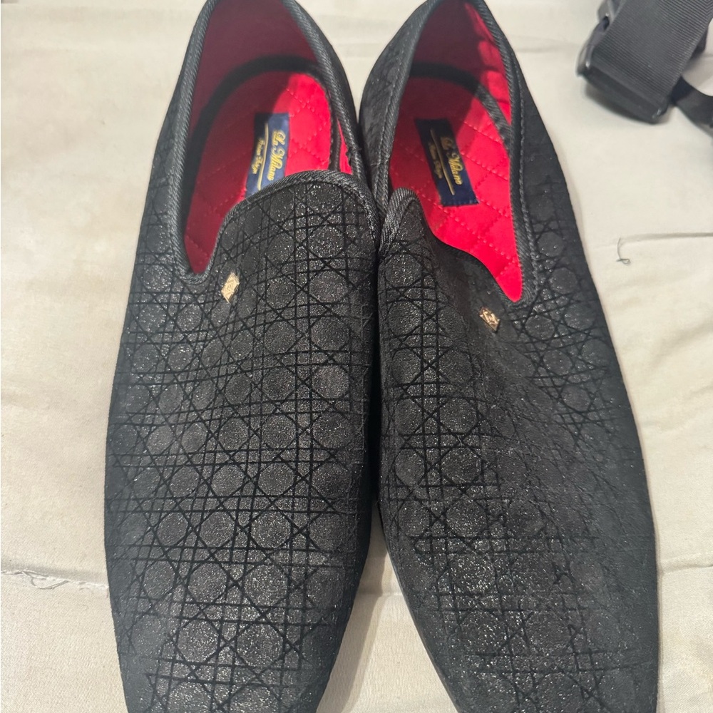 Black Patterned Men's Shoes La Milano